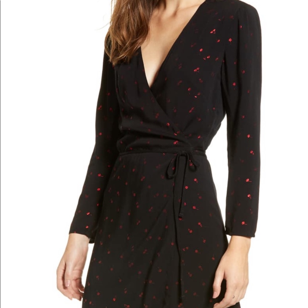 New Rails Wrap Dress Lola XS Cherry Metallic